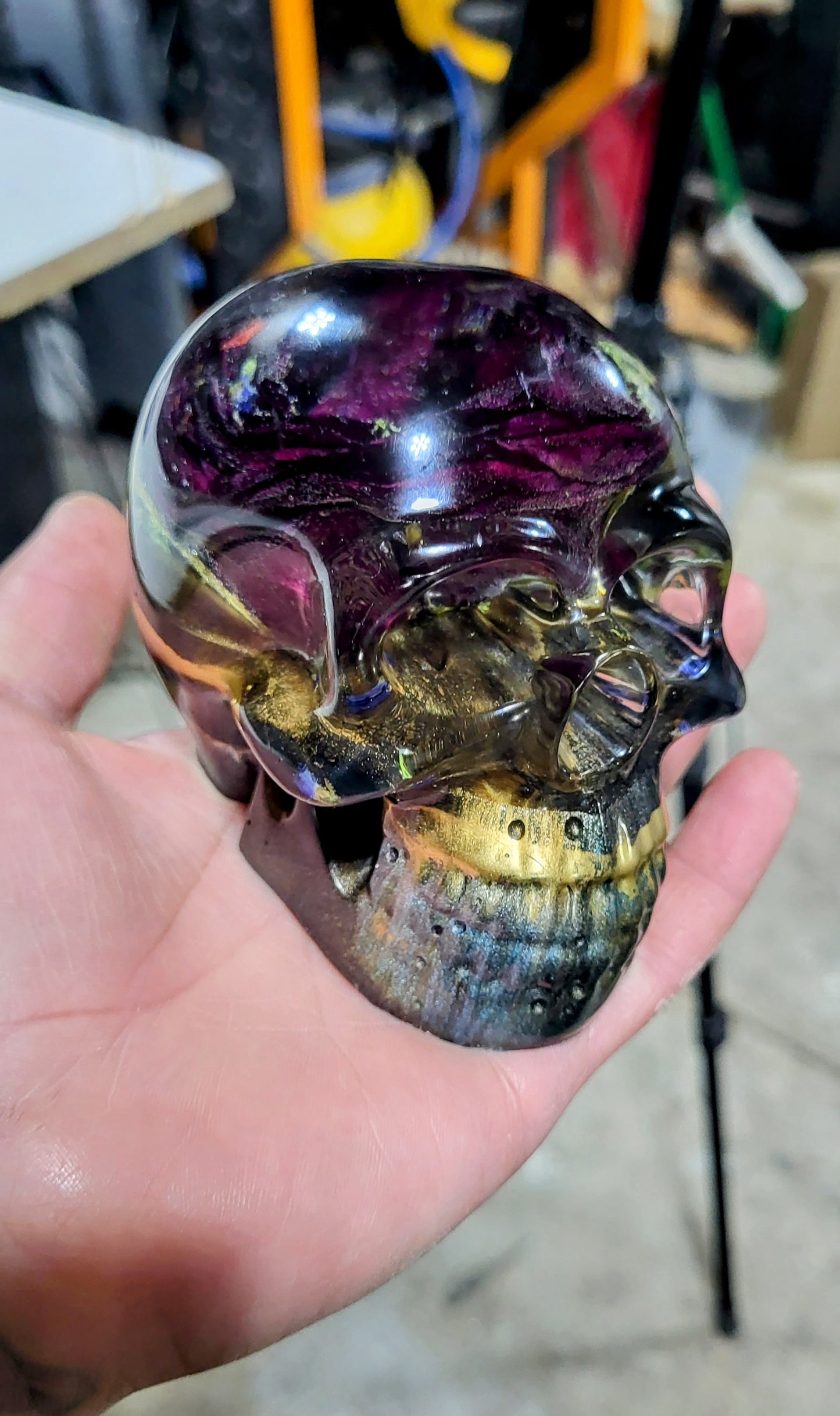 Black Gold Rose skull