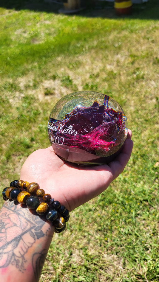 Resin Flower Sphere Keepsake – Custom Wedding & Memorial Floral Preservation Orb