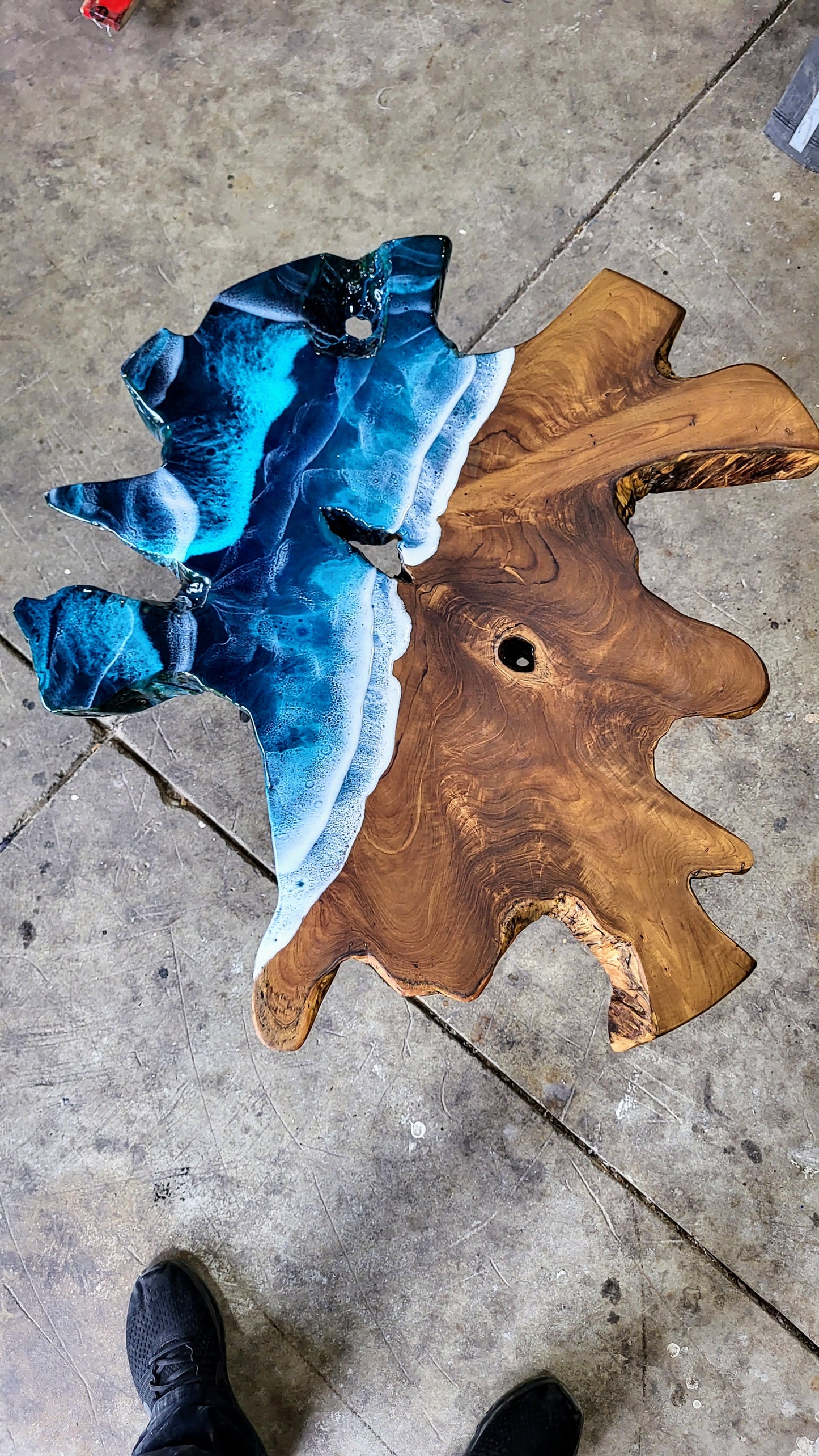 Live Edge Oceanscape Coffee Table