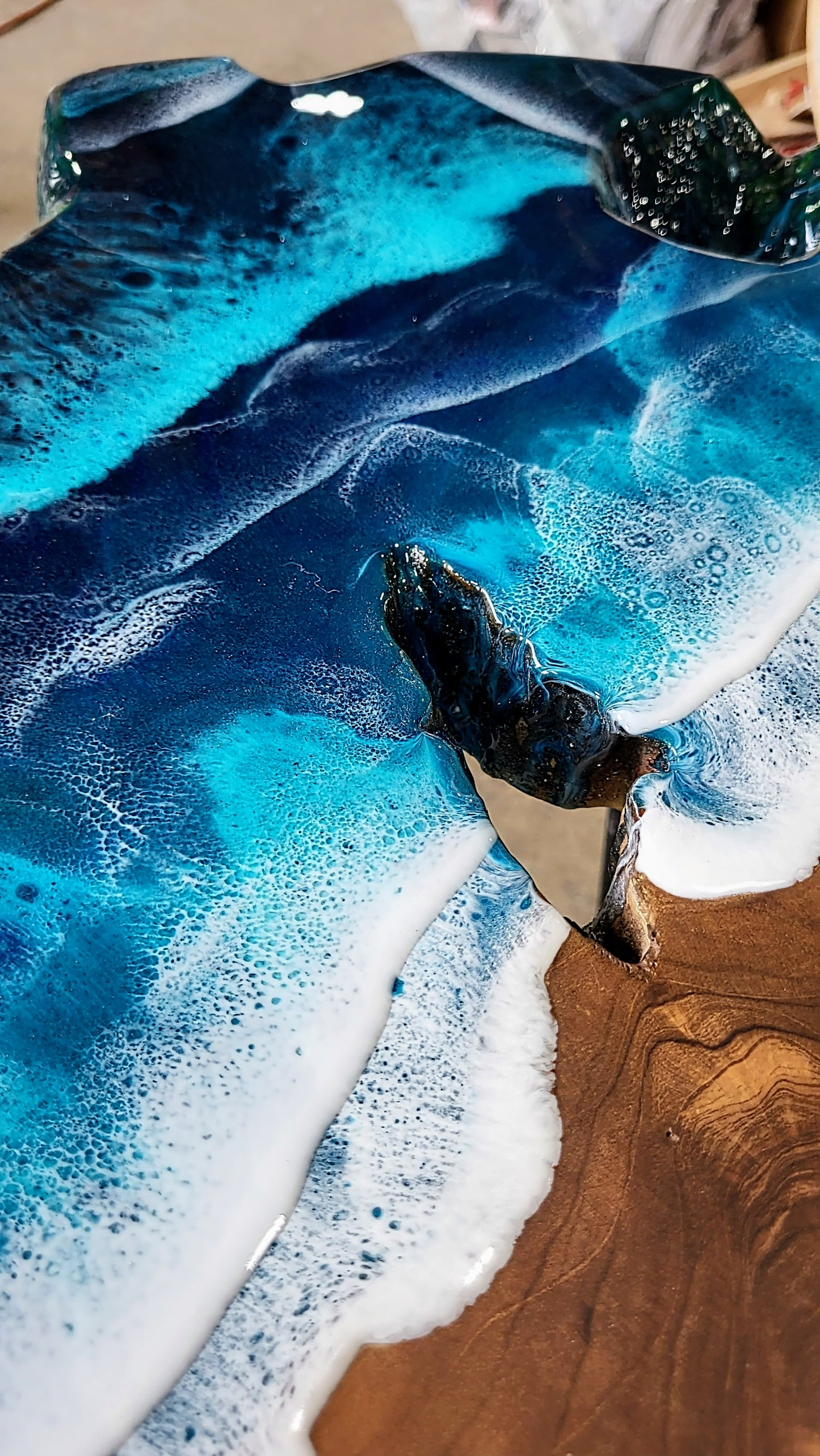Live Edge Oceanscape Coffee Table