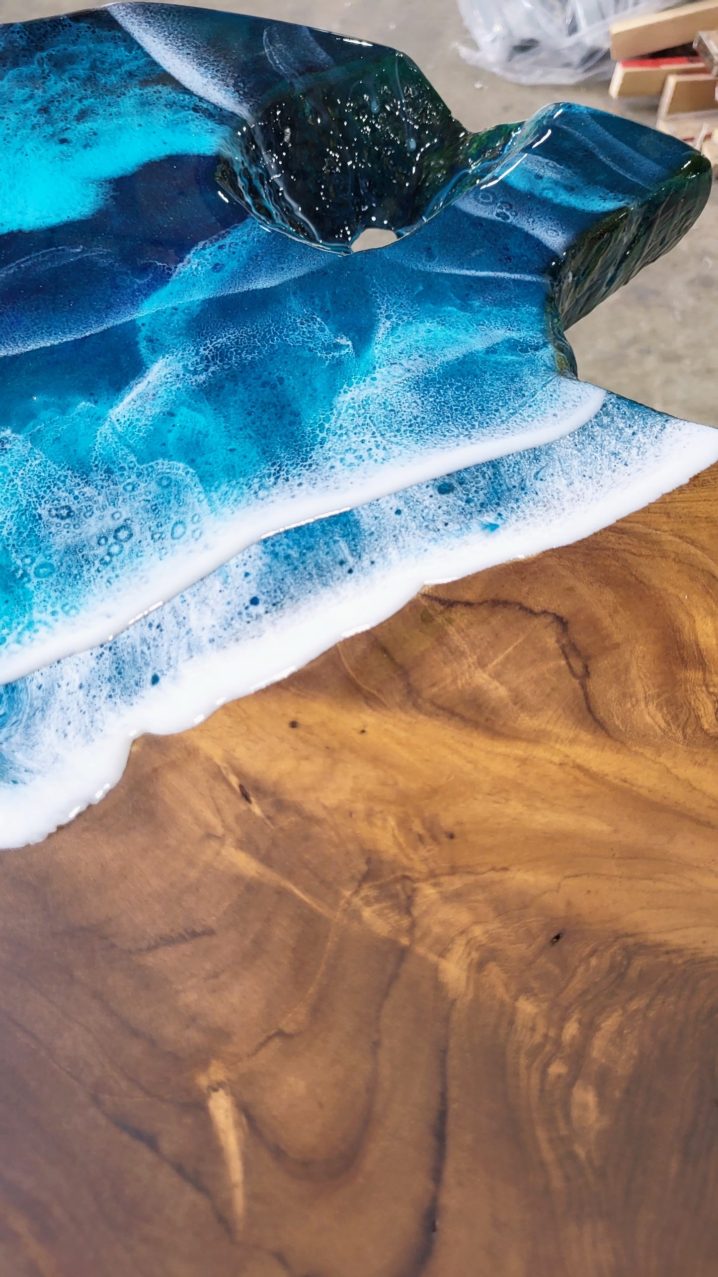 Live Edge Oceanscape Coffee Table