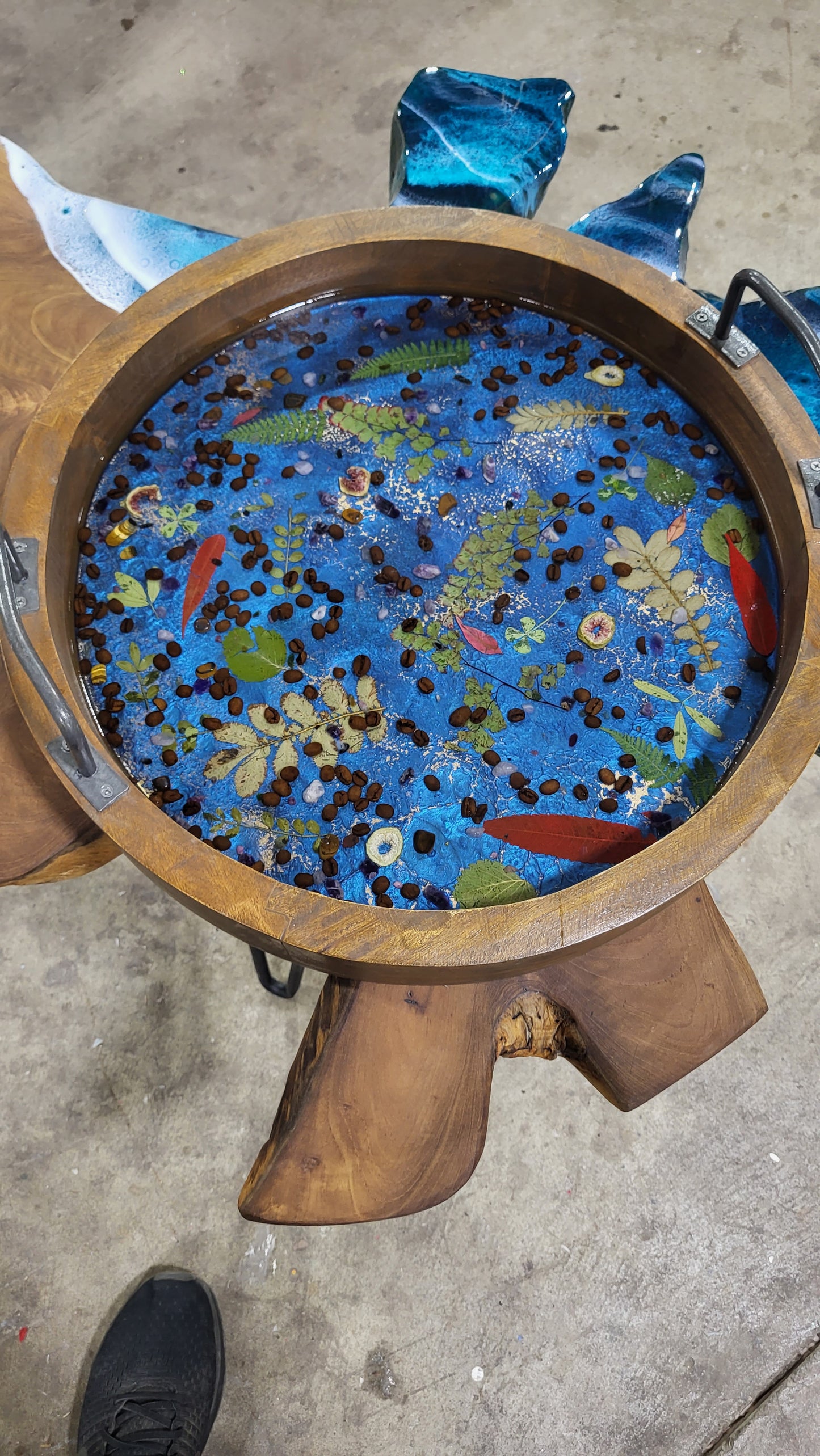 Floral Wood Tray