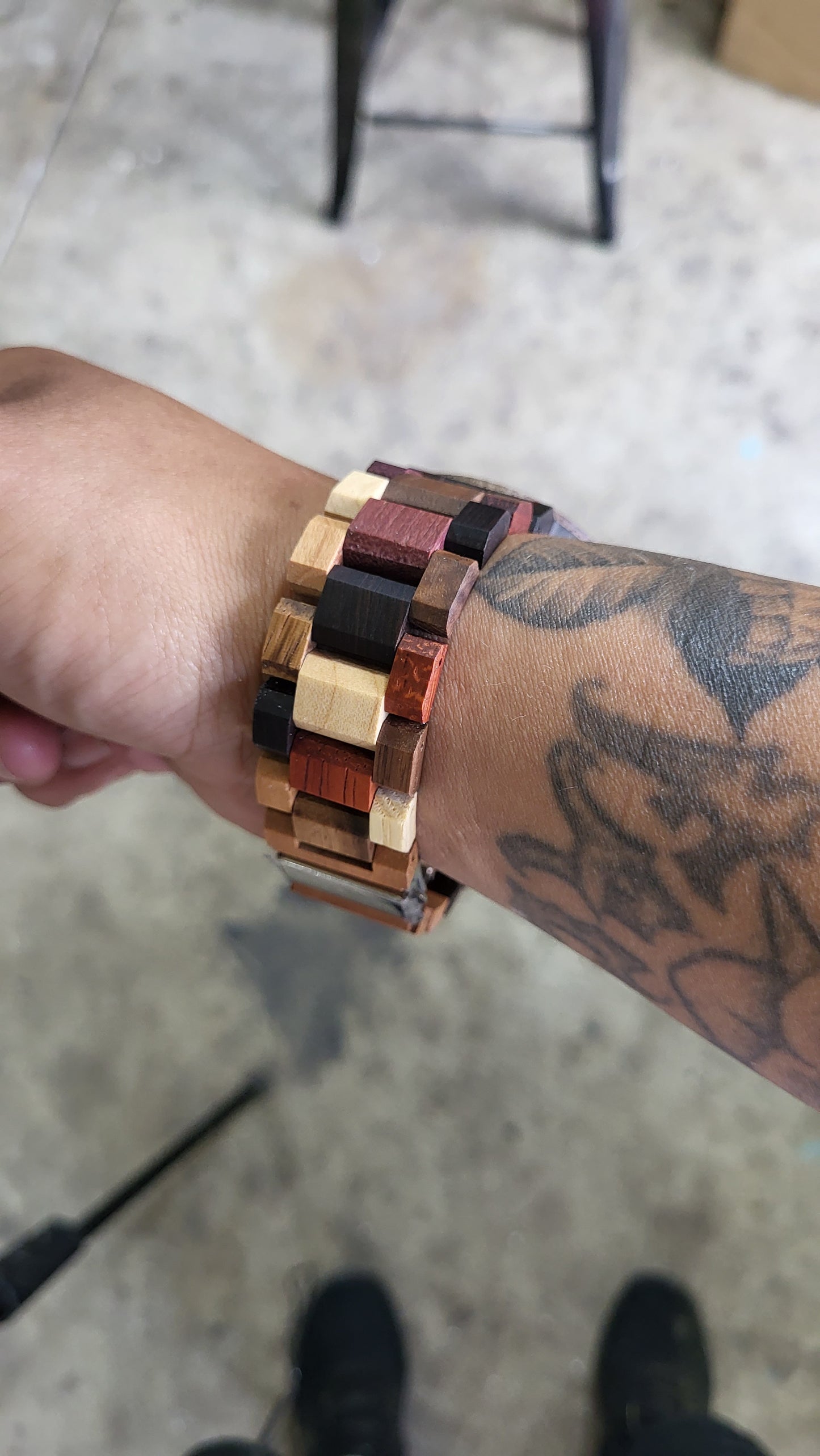 Multi Colored Wood Watch