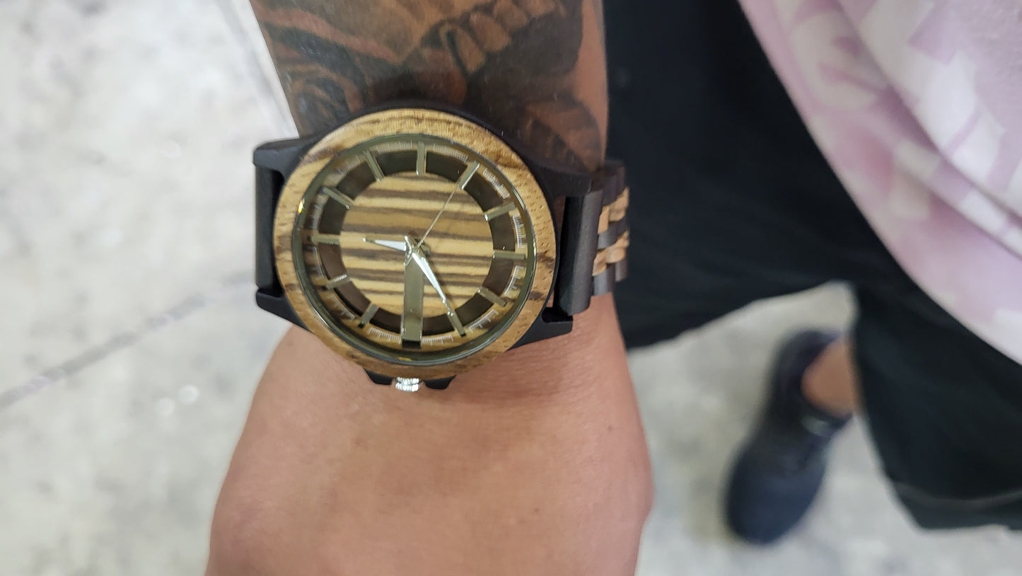 Skeleton Dial Wood Watch