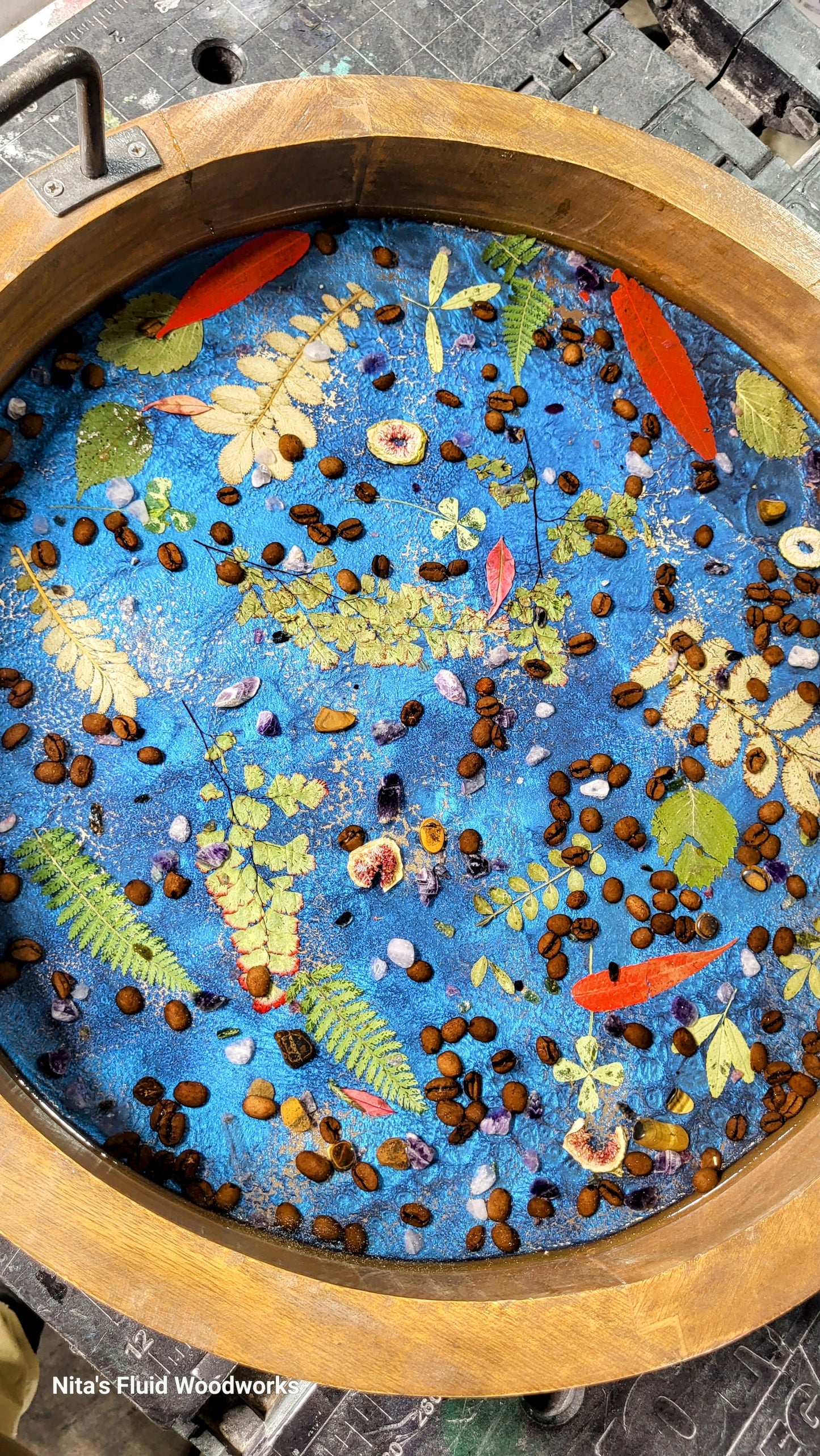 Floral Wood Tray
