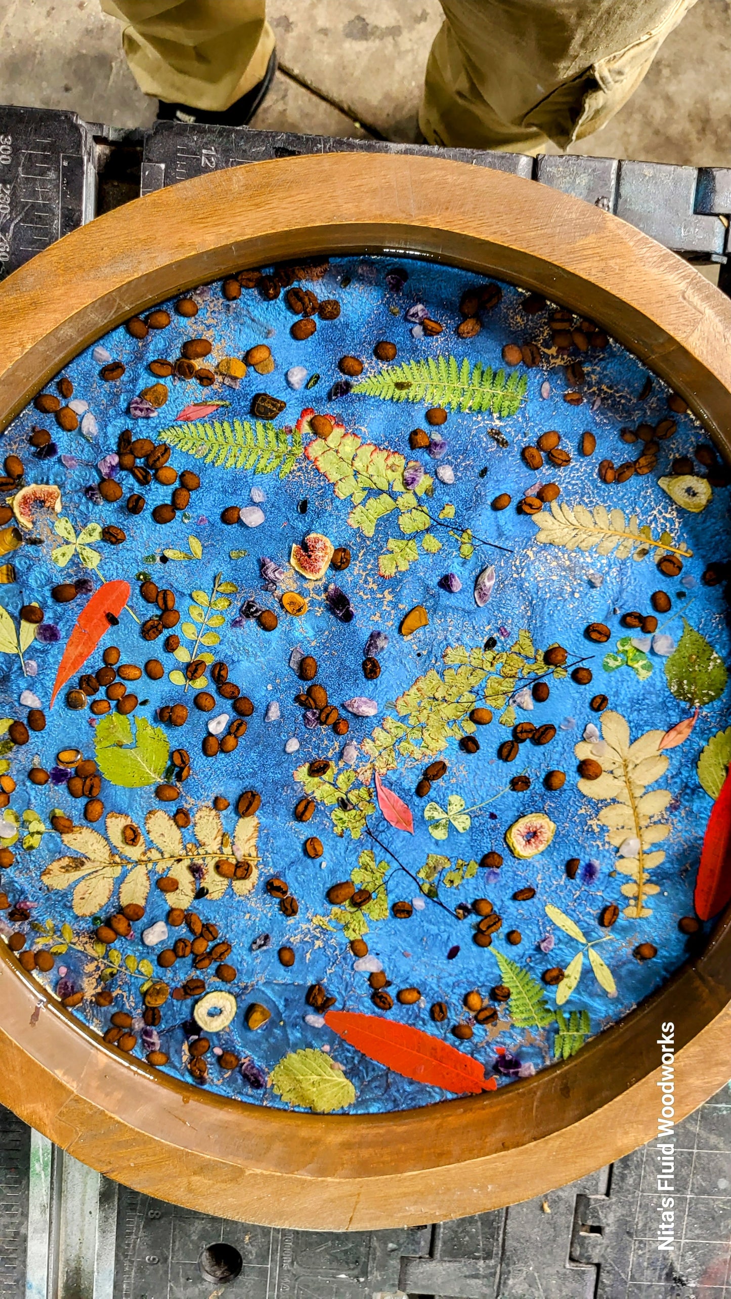 Floral Wood Tray
