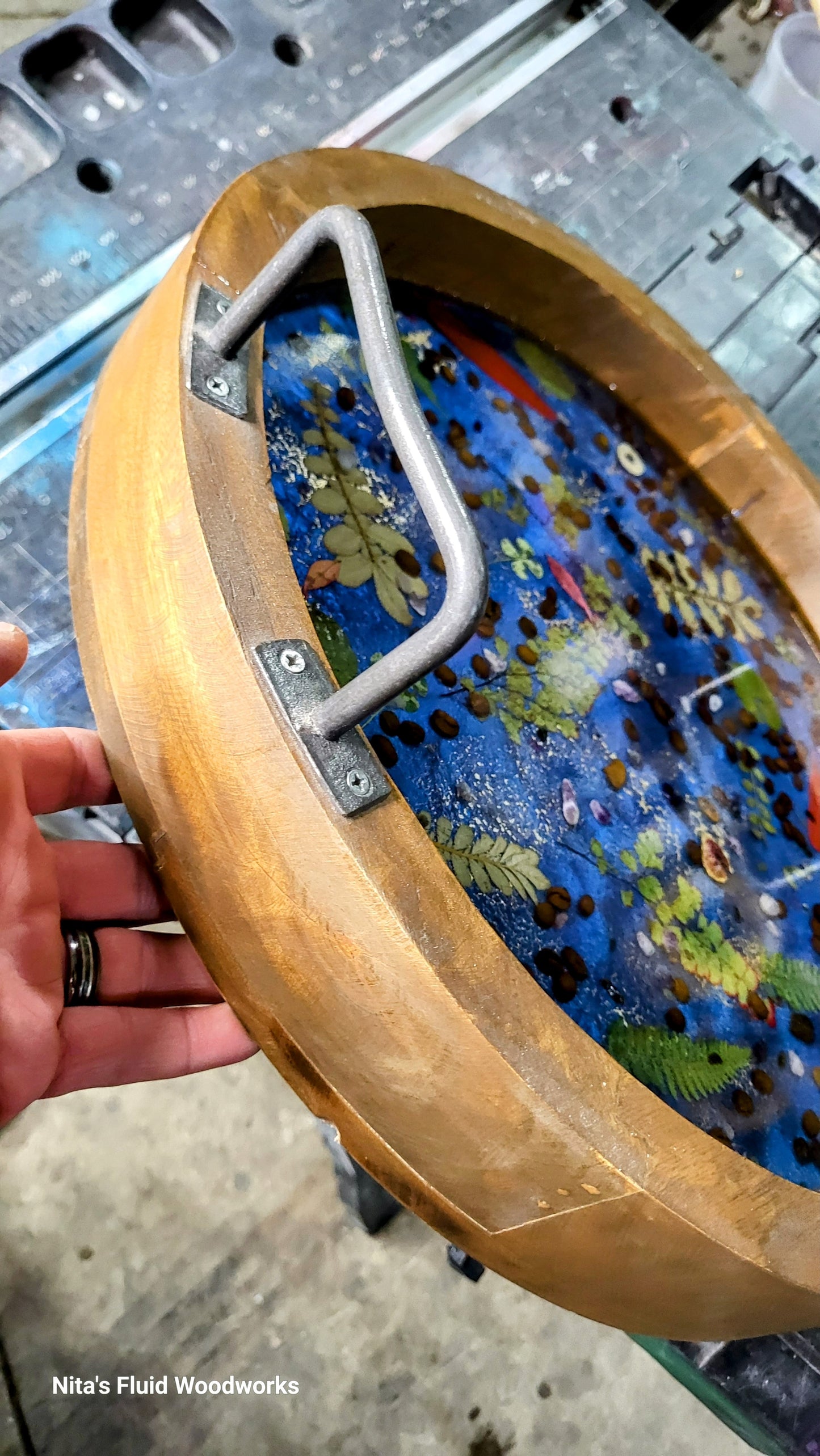 Floral Wood Tray