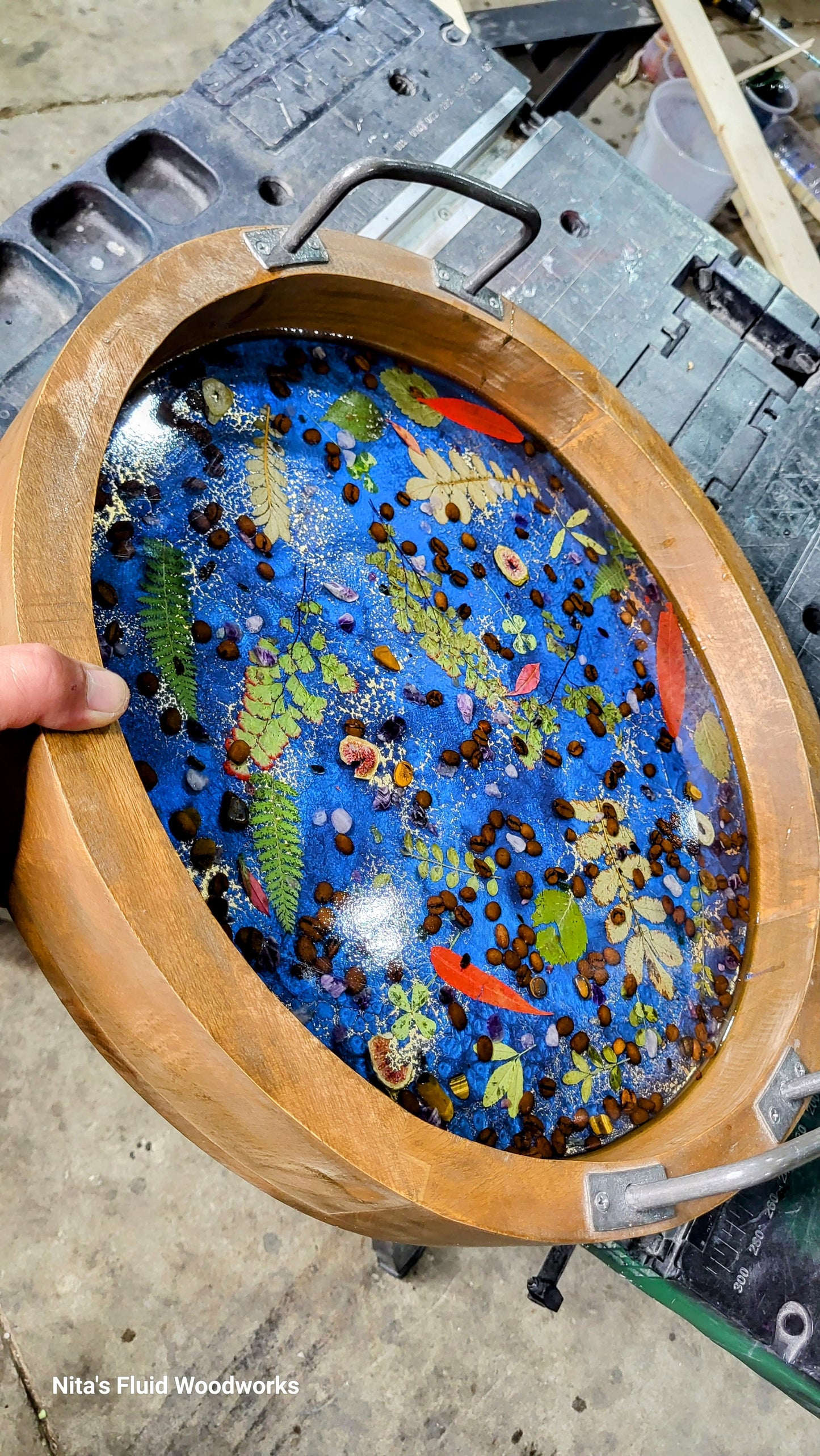 Floral Wood Tray