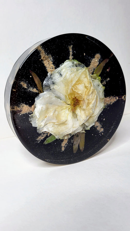 Wedding Floral Preservation- 7" Round/ wedding/funeral/ashes keepsake