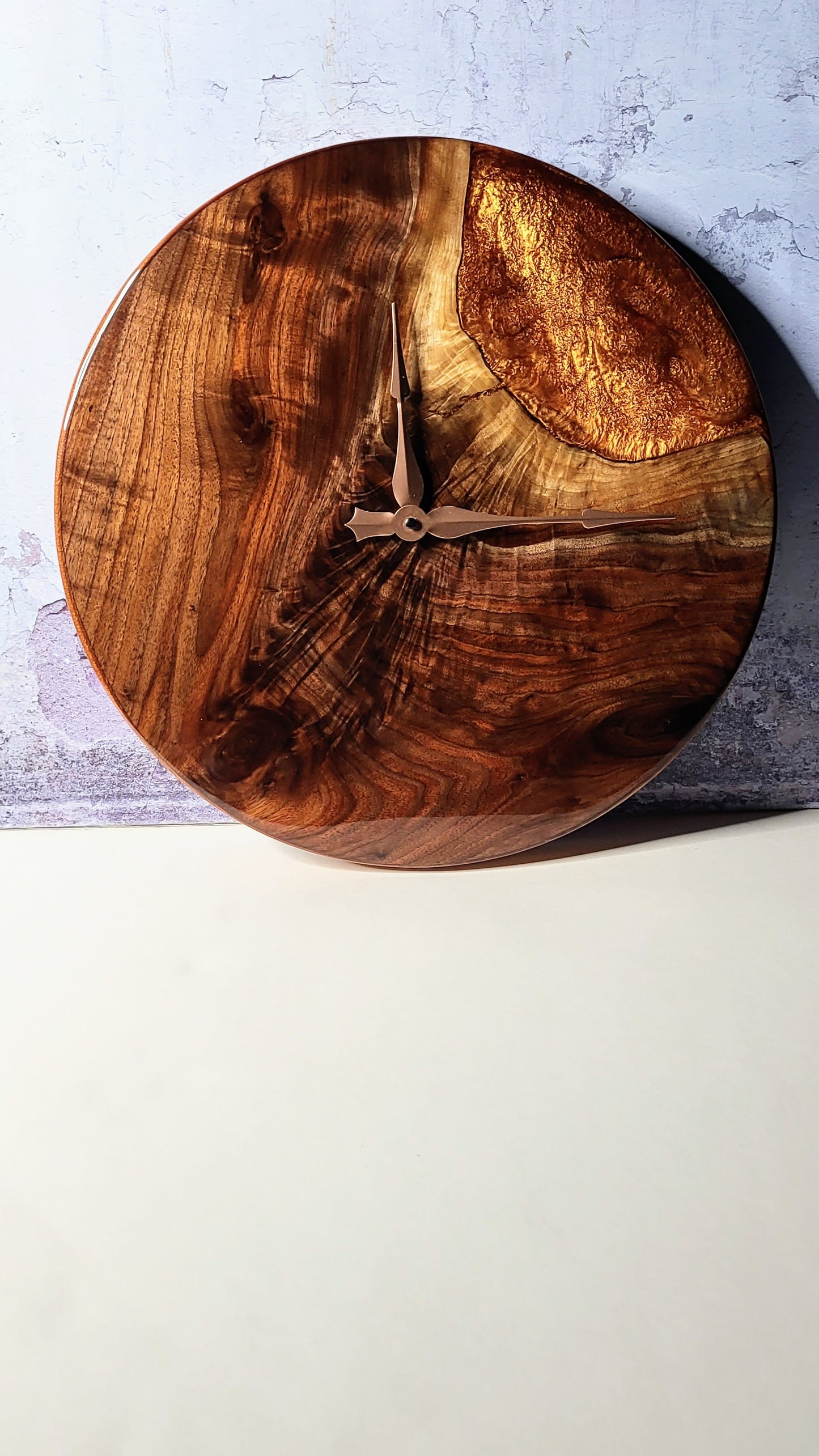 Bronze Resin Wood Clock