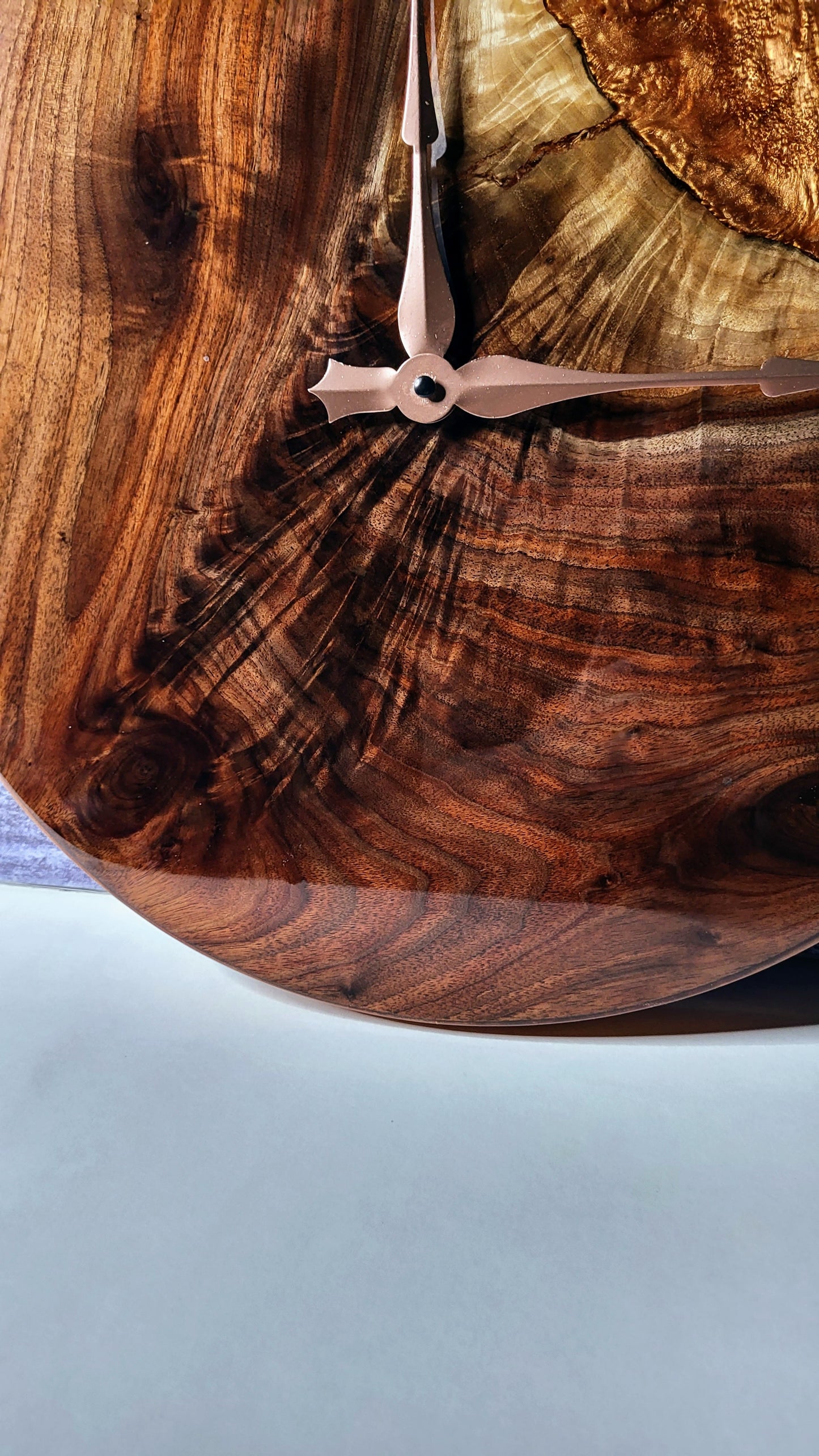 Bronze Resin Wood Clock