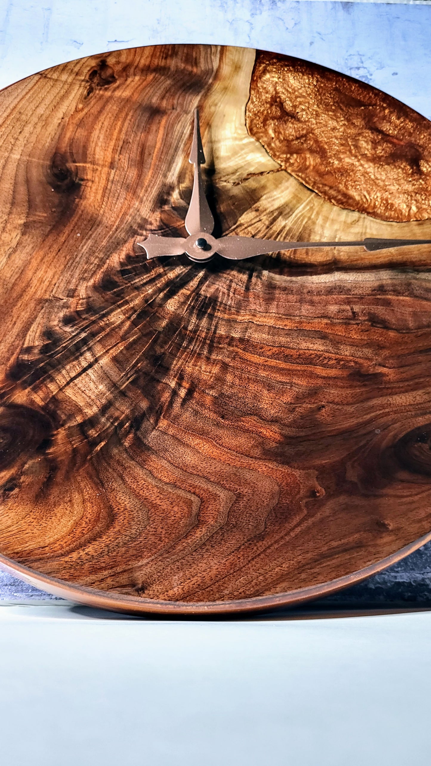 Bronze Resin Wood Clock