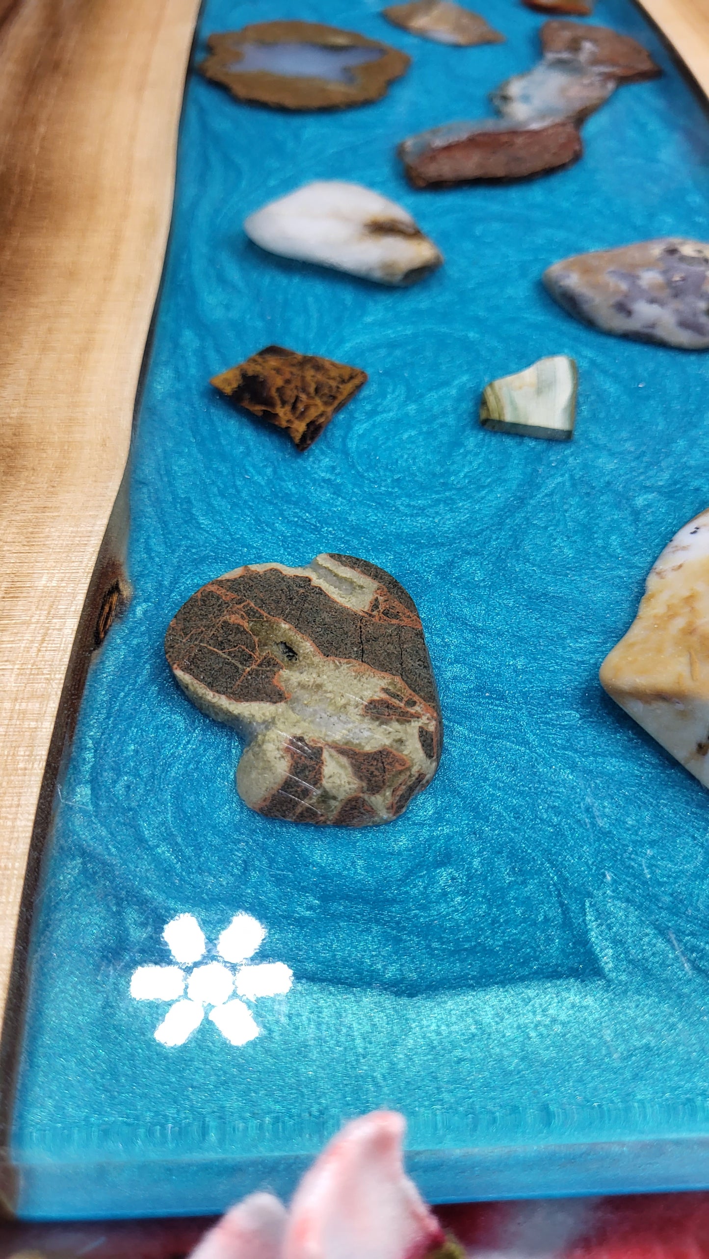 XL Blue geode table/charcuterie board
