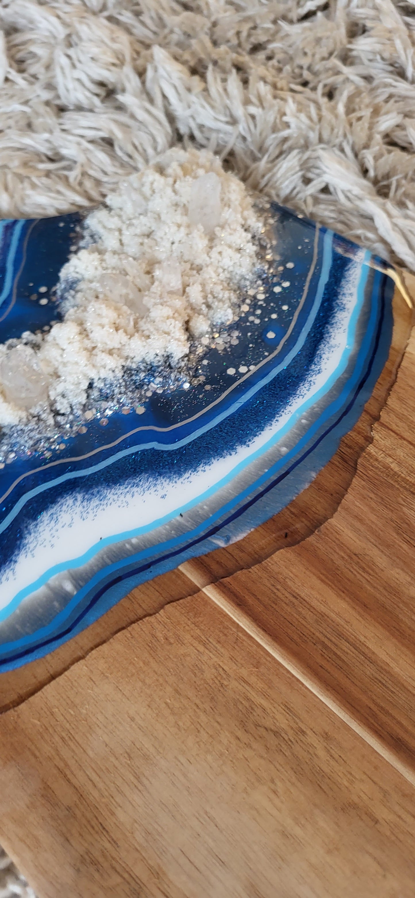 Blue Resin Geode Charcuterie