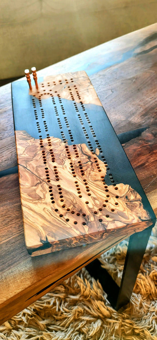 Black Olivewood Cribbage Board