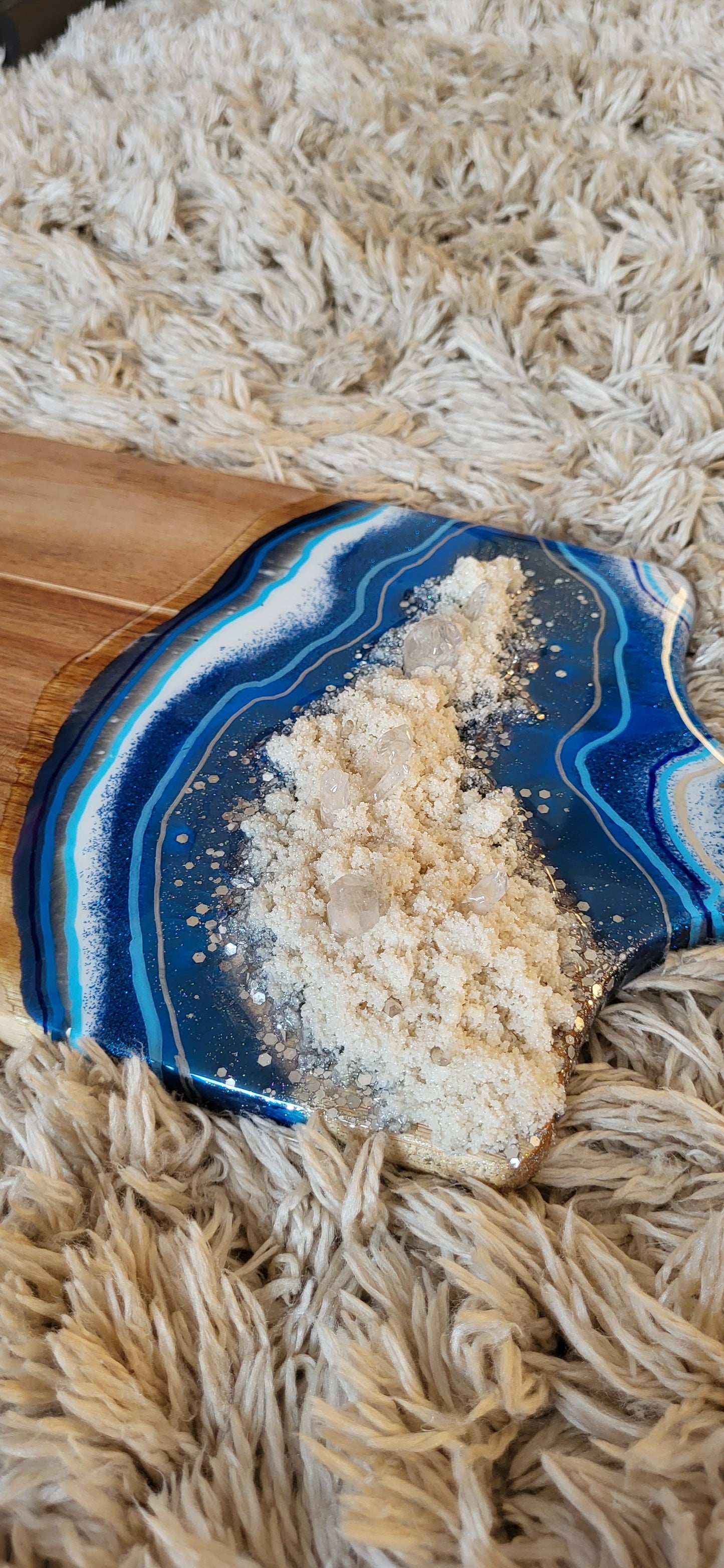 Blue Resin Geode Charcuterie