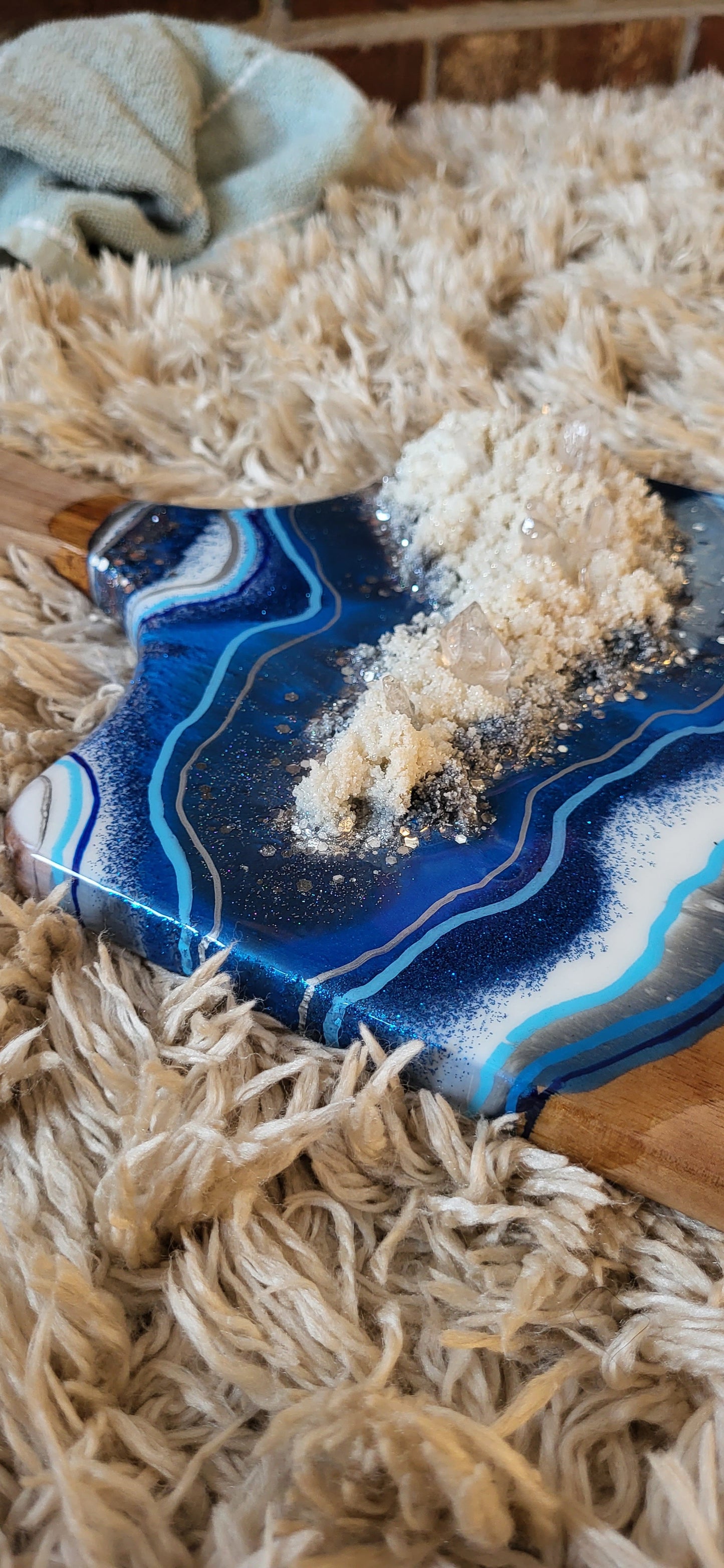 Blue Resin Geode Charcuterie