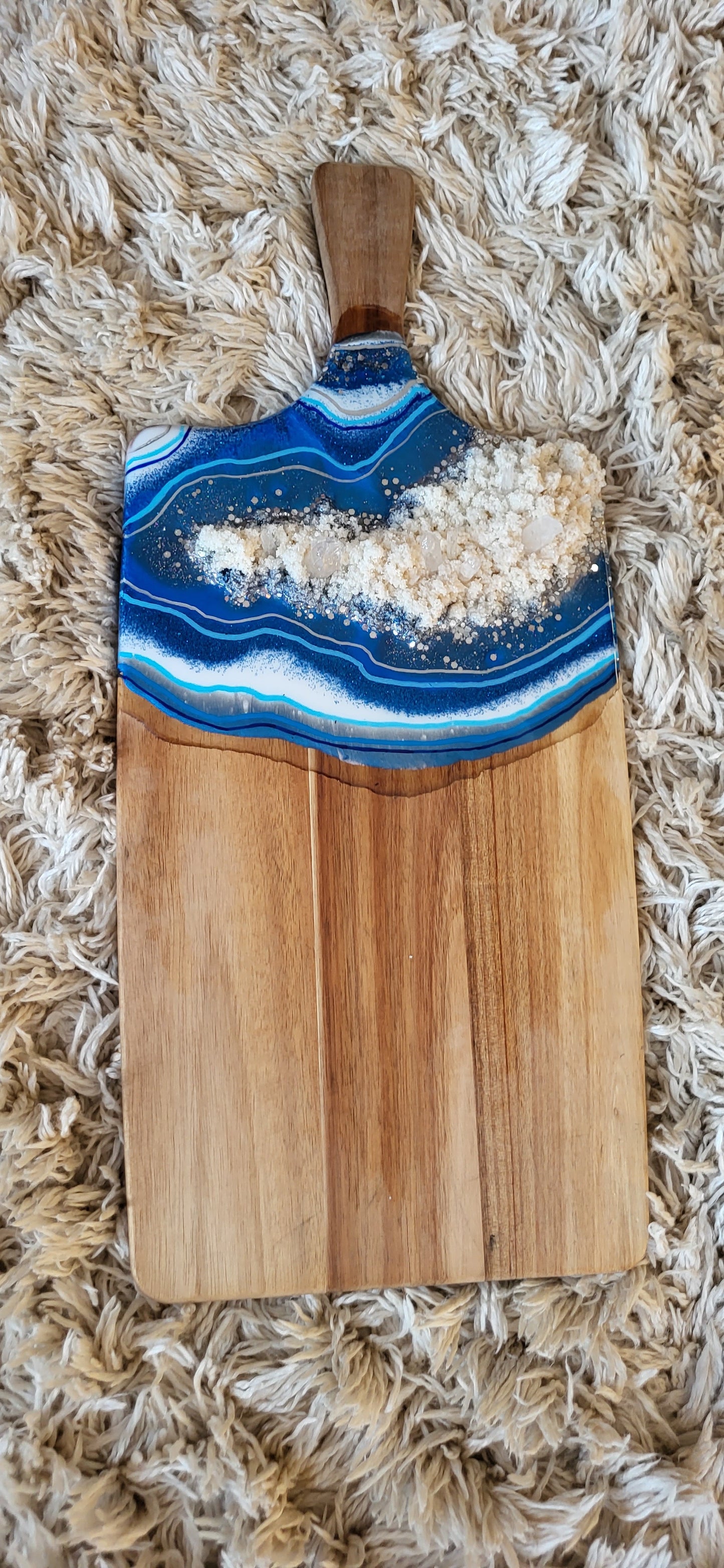 Blue Resin Geode Charcuterie