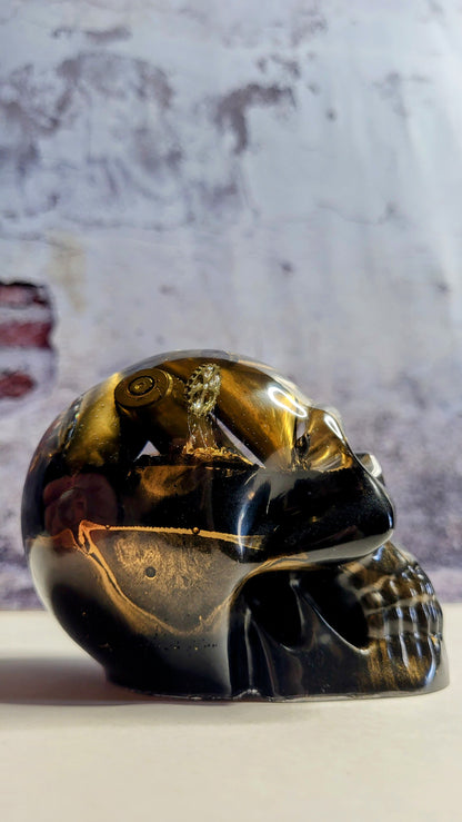 Gold Steampunk Skull