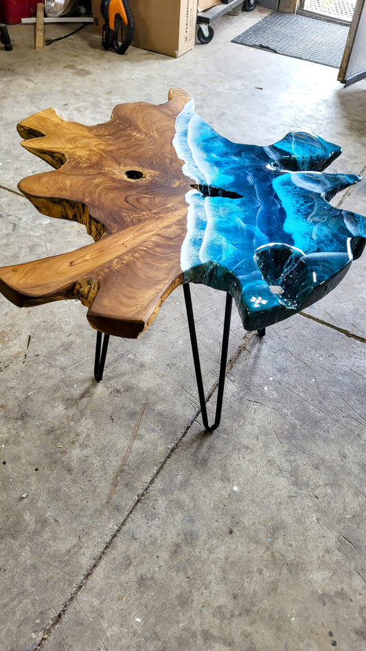 Live Edge Oceanscape Coffee Table