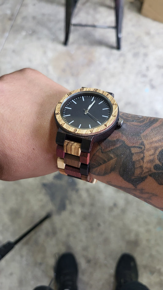 Multi Colored Wood Watch