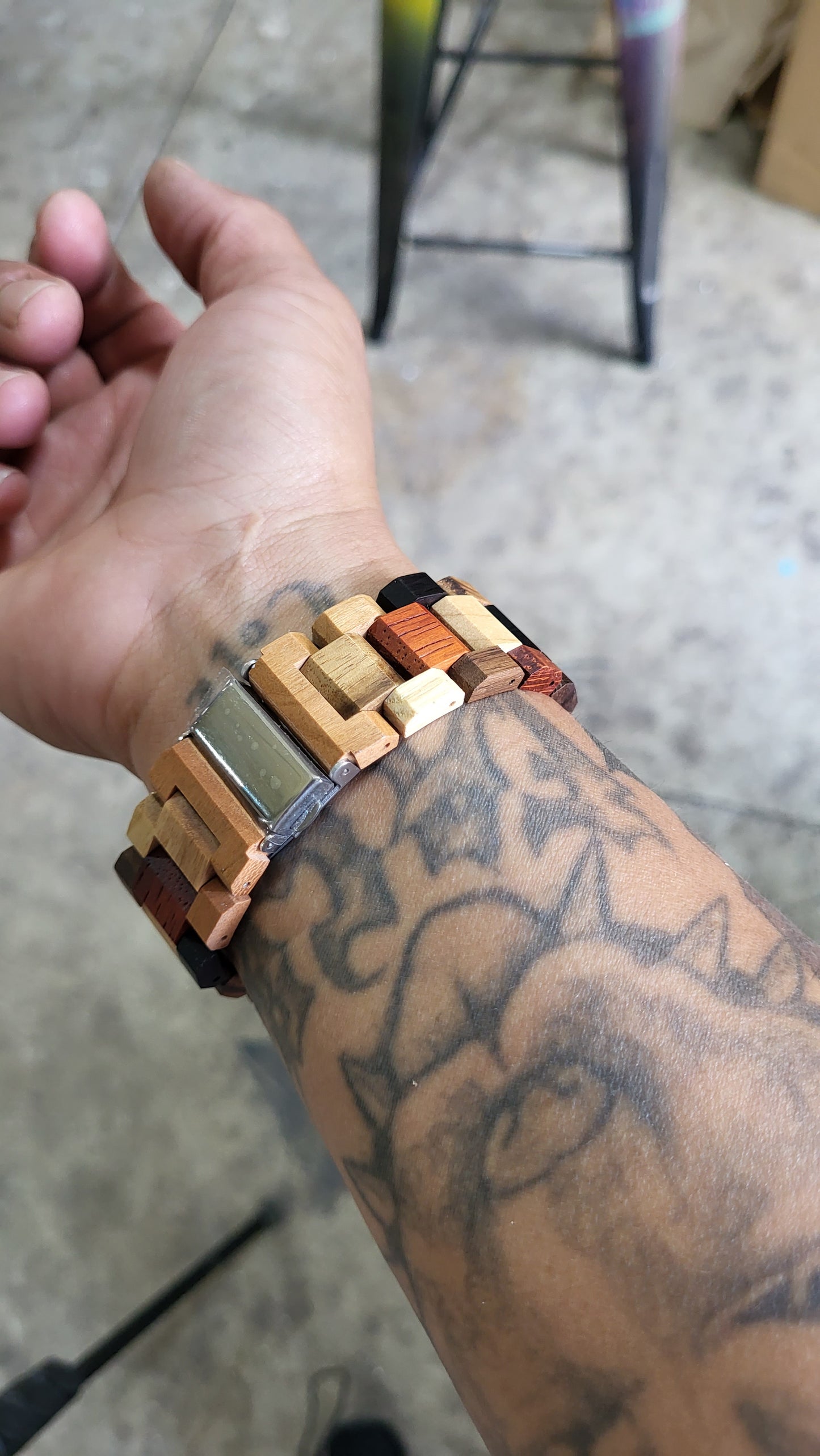 Multi Colored Wood Watch