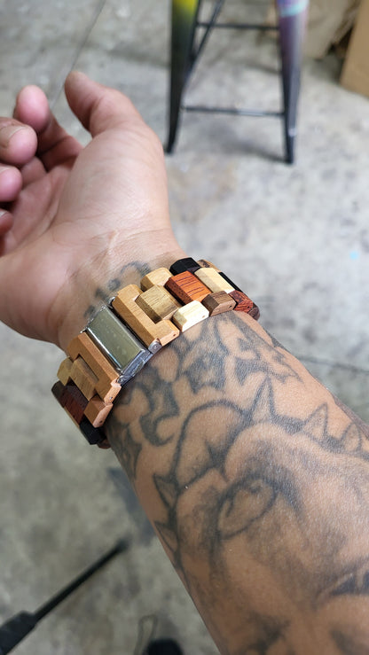 Multi Colored Wood Watch