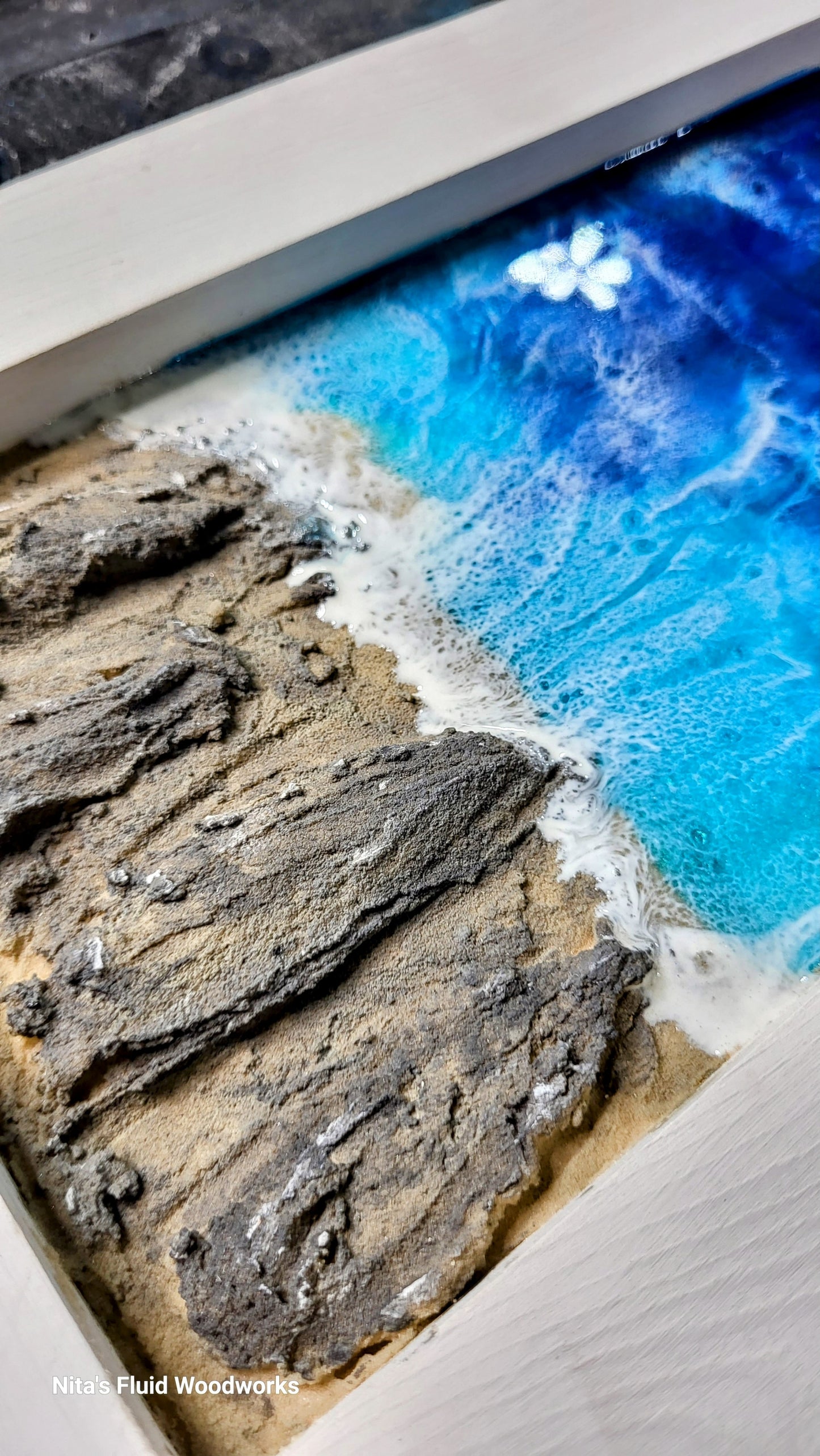 3D Resin Ocean Wall Art -square