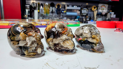 Petoskey Skull Resin Encapsulation – Michigan Fossils & Great Lakes Stones | Nita's Fluid Wood