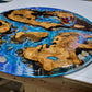 Handcrafted Resin Ocean Table with Aegean Olive Wood & Petoskey Stones | Nita's Fluid Wood