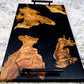 Black Olivewood Serving Tray, Resin wood Charcuterie Board, Rolling Tray