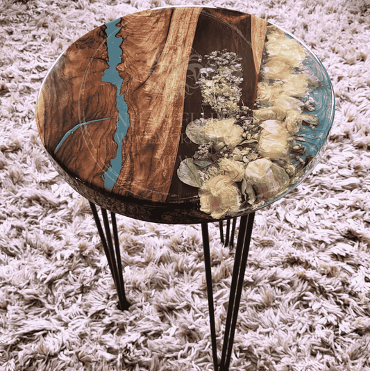 Round Resin Flower Table