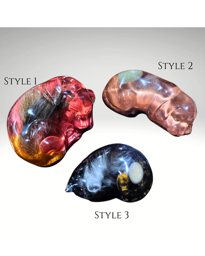 Small Resin Pet Memorial with Ashes or Fur