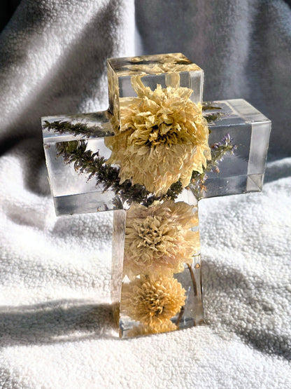 Flower Resin Cross