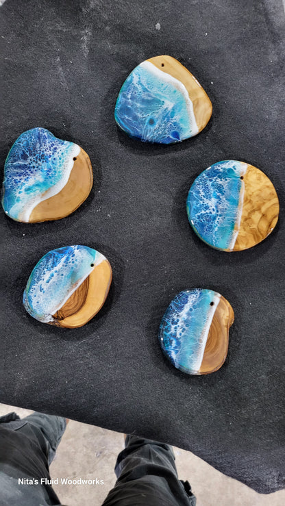 Olivewood Ocean Ornament