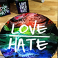 Love Over Hate Round Wall Art