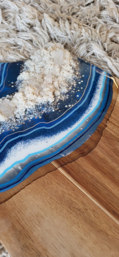 Blue Resin Geode Charcuterie
